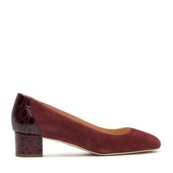 J. Crew Women’s Size 8.5 Merlot Evelyn Croc Embossed Heel Date Work Classic Xmas - Picture 14 of 16